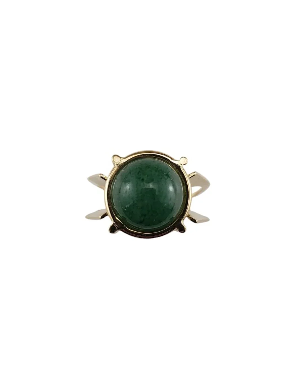 14 Karat Yellow Gold Aventurine Quartz Double Band Ring Size 7 #19043 - Picture 1 of 9